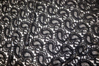 Black Paisley Lace Mesh Fabric with Light Stretch