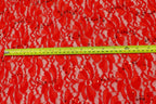 Red Floral Lace Fabric with Shiny Sequins and Light Stretch