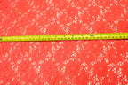 Coral Floral Crochet Fabric