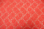 Coral Floral Crochet Fabric