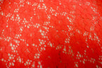 Coral Floral Crochet Fabric