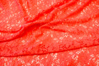 Coral Floral Crochet Fabric