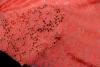 Coral Floral Crochet Fabric