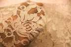 Blush Floral Lace Fabric Stretch Mesh with Glitter