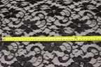 Black Floral Lace Fabric with Stretch