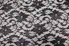 Black Floral Lace Fabric with Stretch