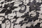 Black Floral Lace Fabric with Stretch