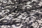 Black Floral Lace Fabric with Stretch