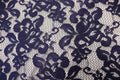 Navy Floral Mesh Lace Fabric with Stretch