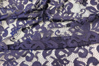 Navy Floral Mesh Lace Fabric with Stretch
