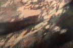 Black Orange Tie Dye Knitwear Fabric Blurred Stretch Print