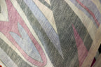 Pink Black Lilac Knitwear Fabric Abstract Swirl Print
