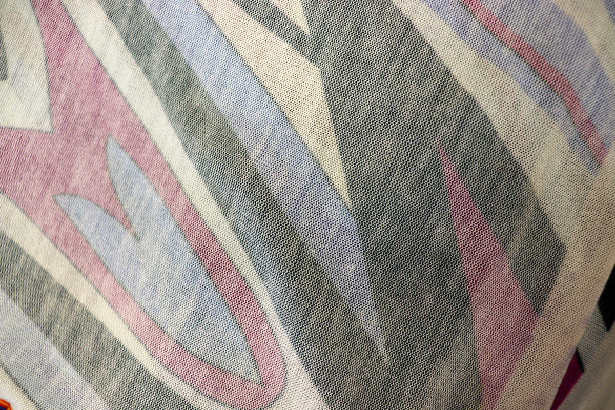 Pink Black Lilac Knitwear Fabric Abstract Swirl Print