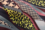 Abstract Animal Knitwear Fabric Dogtooth Leopard Swirl Print