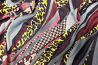 Abstract Animal Knitwear Fabric Dogtooth Leopard Swirl Print