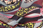 Abstract Animal Knitwear Fabric Dogtooth Leopard Swirl Print