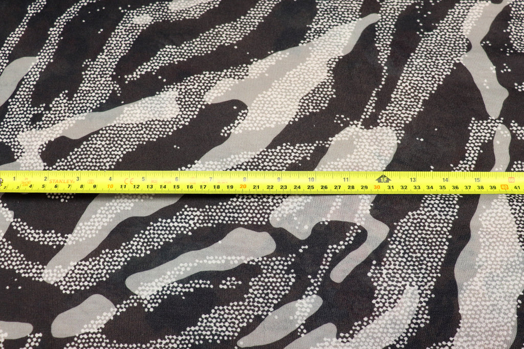 Black Grey Camo Knitwear Fabric Stretch Camouflage Print