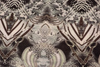 Chain Snake Print Knitwear Fabric Black White Mint Green