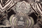 Chain Snake Print Knitwear Fabric Black White Mint Green