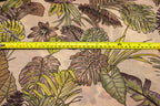 Green Palm Leaf Knitwear Fabric Tropical Outline Print