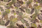 Green Palm Leaf Knitwear Fabric Tropical Outline Print