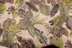 Green Palm Leaf Knitwear Fabric Tropical Outline Print