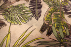 Green Palm Leaf Knitwear Fabric Tropical Outline Print