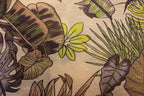 Green Palm Leaf Knitwear Fabric Tropical Outline Print