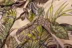 Green Palm Leaf Knitwear Fabric Tropical Outline Print