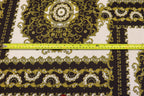 Black White Scarf Print Fabric Gold Brocade Floral Tiles