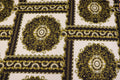 Black White Scarf Print Fabric Gold Brocade Floral Tiles