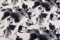 Black Ink Print Knitwear Fabric Abstract Water Effect