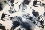 Black Ink Print Knitwear Fabric Abstract Water Effect