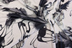 Black Ink Print Knitwear Fabric Abstract Water Effect