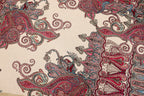 Red Green Paisley Knitwear Fabric Traditional Stretch Print