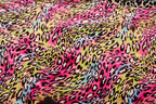 Pink Multicolour Leopard Velvet Fabric Wavy Animal Print