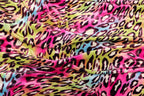 Pink Multicolour Leopard Velvet Fabric Wavy Animal Print