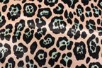 Jaguar Print Velvet Fabric Blush Pink Black Light Blue Animal Rosettes