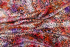 Red Pink Purple Velvet Fabric Small Abstract Animal Spots
