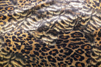 Golden Brown Leopard Velvet Fabric Abstract Fur Effect Print