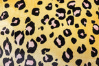 Golden Leopard Velvet Fabric Black Pink Animal Spots