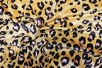 Golden Leopard Velvet Fabric Black Pink Animal Spots