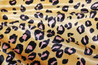 Golden Leopard Velvet Fabric Black Pink Animal Spots