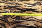 Tiger Stripe Velvet Fabric Brown Realistic Animal Print