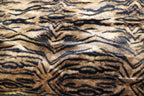 Tiger Stripe Velvet Fabric Brown Realistic Animal Print