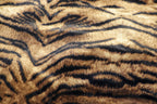 Tiger Stripe Velvet Fabric Brown Realistic Animal Print