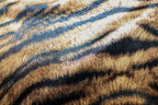 Tiger Stripe Velvet Fabric Brown Realistic Animal Print