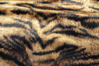 Tiger Stripe Velvet Fabric Brown Realistic Animal Print