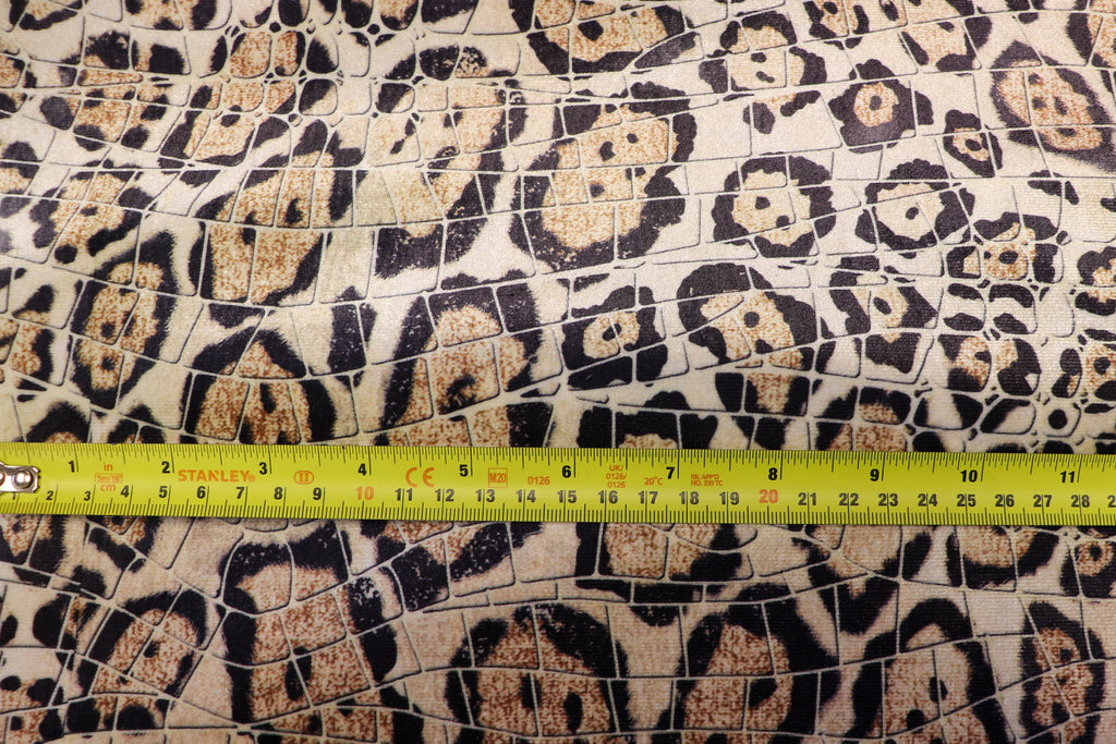 Jaguar Scale Velvet Fabric Layered Animal Spot Design
