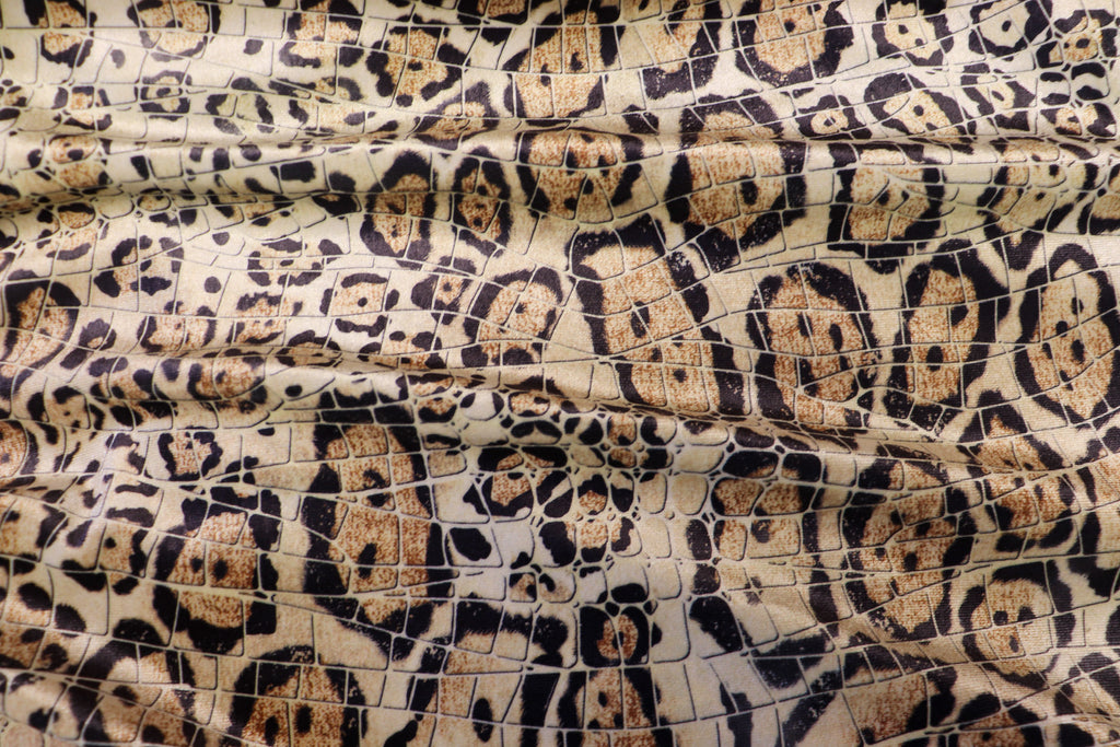 Jaguar Scale Velvet Fabric Layered Animal Spot Design